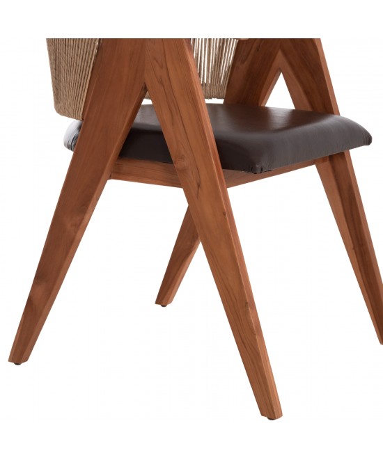 ΠΟΛΥΘΡΟΝΑ ΤΡΑΠΕΖΑΡΙΑΣ BRANN HM18238.11 ΞΥΛΟ ΤΕΑΚ-ΚΑΦΕ PU-ΣΧΟΙΝΙ 60x67x76Υεκ.