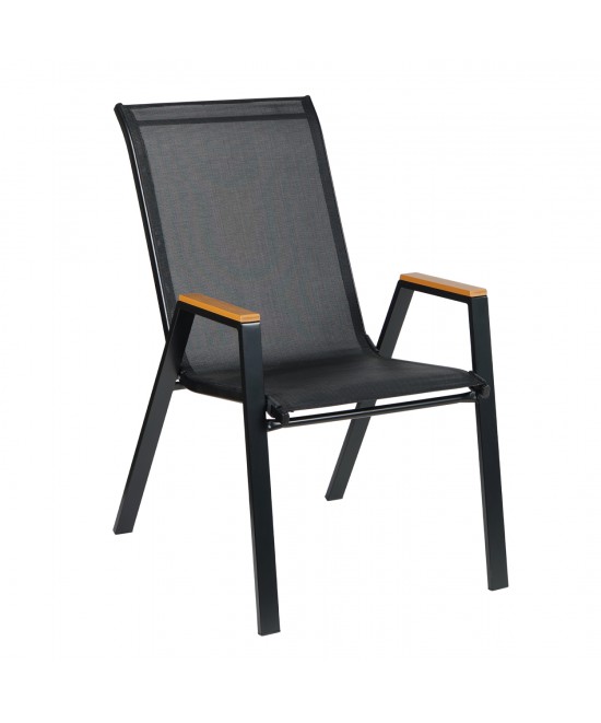 ΠΟΛΥΘΡΟΝΑ ΕΞ.ΧΩΡΟΥ LEONE HM6429.03 ΜΕΤΑΛΛΙΚΗ ΜΑΥΡΗ--TEXTILENE ΜΑΥΡΟ 54x74x91Υεκ