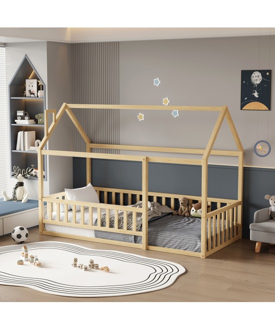 ΚΡΕΒΑΤΙ ΠΑΙΔΙΚΟ ΜΕ ΚΑΓΚΕΛΟ HOUSER HM706.01 τ.MONTESSORI ΞΥΛΟ ΠΕΥΚΟ ΦΥΣΙΚΟ-190x90εκ