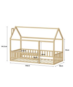 ΚΡΕΒΑΤΙ ΠΑΙΔΙΚΟ ΜΕ ΚΑΓΚΕΛΟ HOUSER HM706.01 τ.MONTESSORI ΞΥΛΟ ΠΕΥΚΟ ΦΥΣΙΚΟ-190x90εκ
