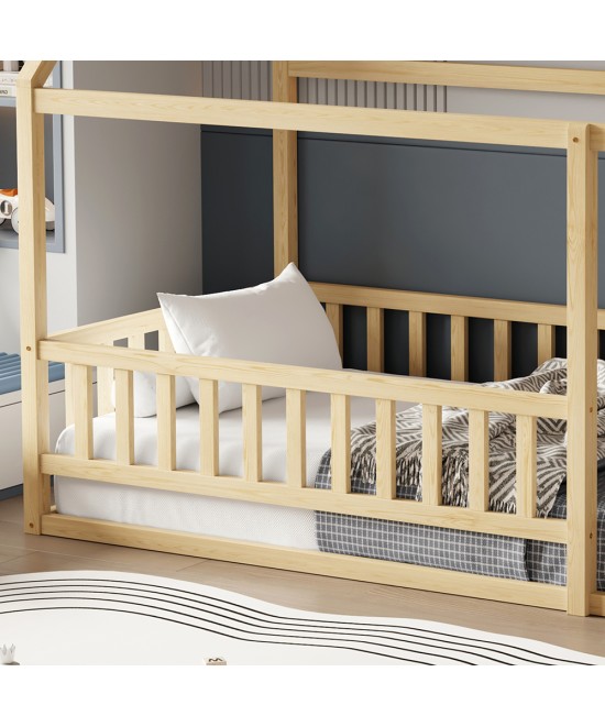 ΚΡΕΒΑΤΙ ΠΑΙΔΙΚΟ ΜΕ ΚΑΓΚΕΛΟ HOUSER HM706.01 τ.MONTESSORI ΞΥΛΟ ΠΕΥΚΟ ΦΥΣΙΚΟ-190x90εκ