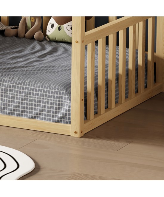 ΚΡΕΒΑΤΙ ΠΑΙΔΙΚΟ ΜΕ ΚΑΓΚΕΛΟ HOUSER HM706.01 τ.MONTESSORI ΞΥΛΟ ΠΕΥΚΟ ΦΥΣΙΚΟ-190x90εκ