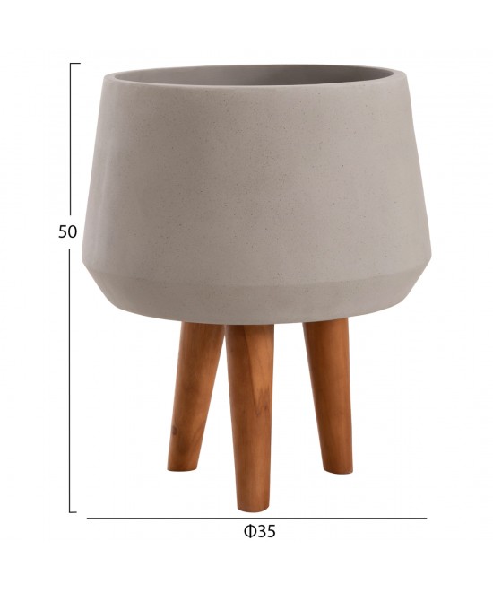 ΓΛΑΣΤΡΑ ΕΣΩΤ.ΧΩΡΟΥ QUAN HM4680.03M FIBER CEMENT ΓΚΡΙ--ΒΑΣΗ TEAK Φ35x50Υεκ