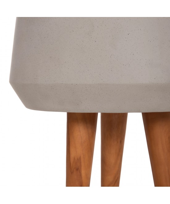 ΓΛΑΣΤΡΑ ΕΣΩΤ.ΧΩΡΟΥ QUAN HM4680.03M FIBER CEMENT ΓΚΡΙ--ΒΑΣΗ TEAK Φ35x50Υεκ