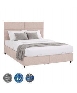 ΚΡΕΒΑΤΙ MILO ΔΙΠΛΟ ΜΕ ΑΠΟΘΗΚΕΥΤΙΚΟ ΧΩΡΟ HM622.32 ΜΠΕΖ ΥΦΑΣΜΑ-- ΓΙΑ ΣΤΡΩΜΑ 160x200εκ