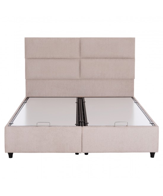 ΚΡΕΒΑΤΙ MILO ΔΙΠΛΟ ΜΕ ΑΠΟΘΗΚΕΥΤΙΚΟ ΧΩΡΟ HM622.32 ΜΠΕΖ ΥΦΑΣΜΑ-- ΓΙΑ ΣΤΡΩΜΑ 160x200εκ