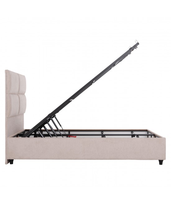 ΚΡΕΒΑΤΙ MILO ΔΙΠΛΟ ΜΕ ΑΠΟΘΗΚΕΥΤΙΚΟ ΧΩΡΟ HM622.32 ΜΠΕΖ ΥΦΑΣΜΑ-- ΓΙΑ ΣΤΡΩΜΑ 160x200εκ