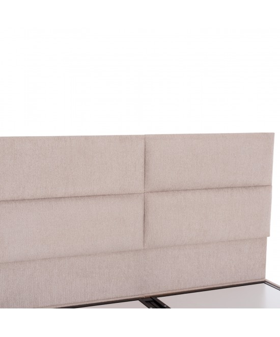 ΚΡΕΒΑΤΙ MILO ΔΙΠΛΟ ΜΕ ΑΠΟΘΗΚΕΥΤΙΚΟ ΧΩΡΟ HM622.32 ΜΠΕΖ ΥΦΑΣΜΑ-- ΓΙΑ ΣΤΡΩΜΑ 160x200εκ