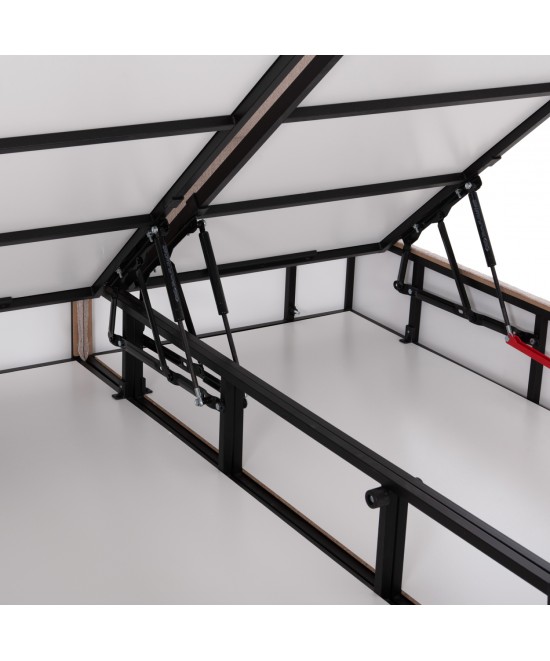 ΚΡΕΒΑΤΙ MILO ΔΙΠΛΟ ΜΕ ΑΠΟΘΗΚΕΥΤΙΚΟ ΧΩΡΟ HM622.32 ΜΠΕΖ ΥΦΑΣΜΑ-- ΓΙΑ ΣΤΡΩΜΑ 160x200εκ