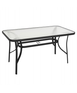 ΤΡΑΠΕΖΙ BRUNO HM5106.03 ΜΑΥΡΟ ΜΕΤΑΛΛΙΚΟ ΜΕ ΓΥΑΛΙΝΗ ΕΠΙΦΑΝΕΙΑ 140Χ80Χ72Υεκ