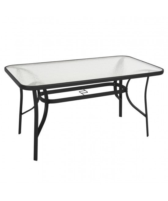 ΤΡΑΠΕΖΙ BRUNO HM5106.03 ΜΑΥΡΟ ΜΕΤΑΛΛΙΚΟ ΜΕ ΓΥΑΛΙΝΗ ΕΠΙΦΑΝΕΙΑ 140Χ80Χ72Υεκ