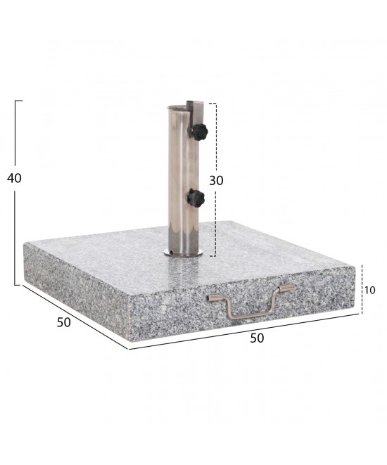ΒΑΣΗ ΟΜΠΡΕΛΑΣ ΓΡΑΝΙΤΗ 60KG ΜΕ ΧΕΡΟΥΛΙ & ΡΟΔΕΣ HM6565--ΣΩΛΗΝΑΣ ΔΙΑΜΕΤΡΟΥ Φ58