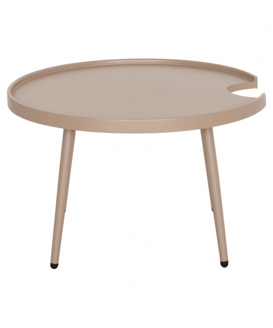 ΤΡΑΠΕΖΙ ΜΕΣΗΣ ΣΤΡΟΓΓΥΛΟ ΕΞ.ΧΩΡΟΥ TEROC HM6434.03 ΑΛΟΥΜΙΝΙΟ ΚΑΠΟΥΤΣΙΝΟ Φ70x44Υεκ