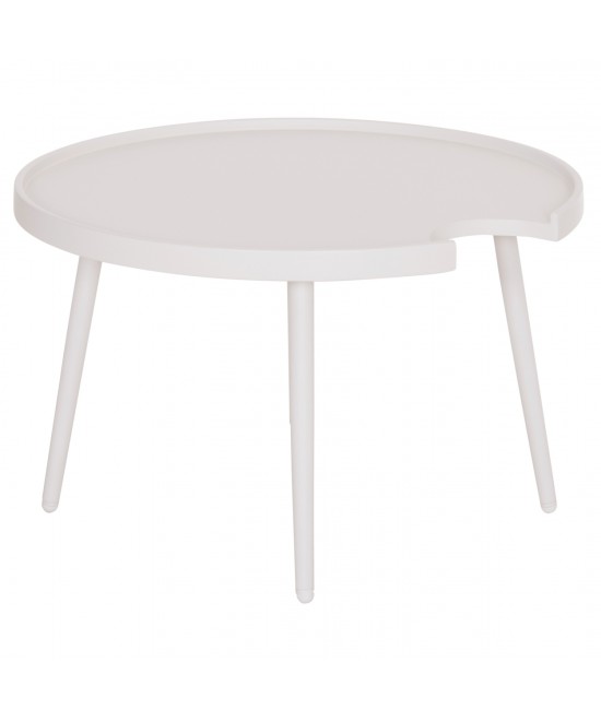 ΤΡΑΠΕΖΙ ΜΕΣΗΣ ΣΤΡΟΓΓΥΛΟ ΕΞ.ΧΩΡΟΥ TEROC HM6434.02 ΑΛΟΥΜΙΝΙΟ ΛΕΥΚΟ Φ70x44Υεκ