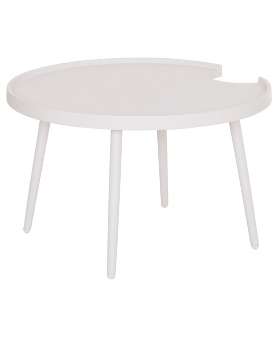 ΤΡΑΠΕΖΙ ΜΕΣΗΣ ΣΤΡΟΓΓΥΛΟ ΕΞ.ΧΩΡΟΥ TEROC HM6434.02 ΑΛΟΥΜΙΝΙΟ ΛΕΥΚΟ Φ70x44Υεκ