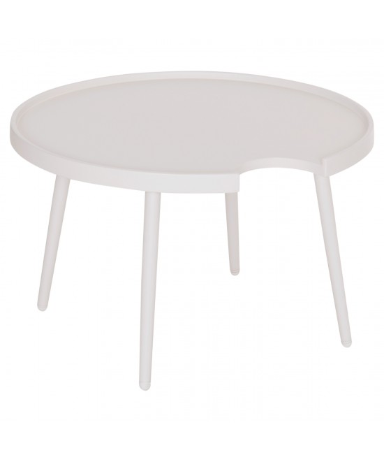 ΤΡΑΠΕΖΙ ΜΕΣΗΣ ΣΤΡΟΓΓΥΛΟ ΕΞ.ΧΩΡΟΥ TEROC HM6434.02 ΑΛΟΥΜΙΝΙΟ ΛΕΥΚΟ Φ70x44Υεκ