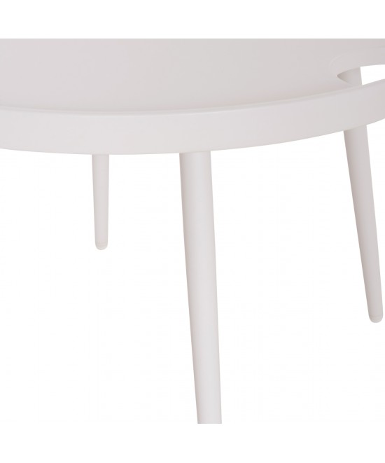 ΤΡΑΠΕΖΙ ΜΕΣΗΣ ΣΤΡΟΓΓΥΛΟ ΕΞ.ΧΩΡΟΥ TEROC HM6434.02 ΑΛΟΥΜΙΝΙΟ ΛΕΥΚΟ Φ70x44Υεκ