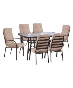 ΣΕΤ ΤΡΑΠΕΖΑΡΙΑΣ 7TMX ΤΡΑΠΕΖΙ 150Χ90Χ72Υεκ.ΚΑΙ 6 ΠΟΛΥΘΡΟΝΕΣ ΜΕΤΑΛΛΟ ΚΑΦΕ HM10561.02