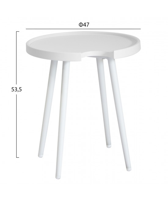 ΤΡΑΠΕΖΙ ΒΟΗΘΗΤΙΚΟ ΣΤΡΟΓΓΥΛΟ ΕΞ.ΧΩΡΟΥ TEROC HM6433.02 ΑΛΟΥΜΙΝΙΟ ΛΕΥΚΟ Φ47x53Υεκ