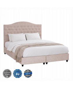 ΚΡΕΒΑΤΙ ΔΙΠΛΟ MALENA HM638.32 ΜΠΕΖ ΥΦΑΣΜΑ- ΓΙΑ ΣΤΡΩΜΑ 150x200εκ.