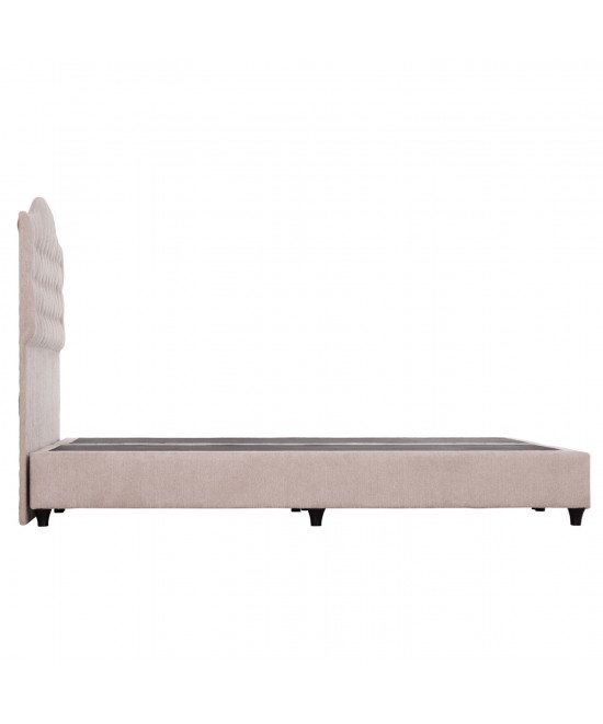 ΚΡΕΒΑΤΙ ΔΙΠΛΟ MALENA HM638.32 ΜΠΕΖ ΥΦΑΣΜΑ- ΓΙΑ ΣΤΡΩΜΑ 150x200εκ.