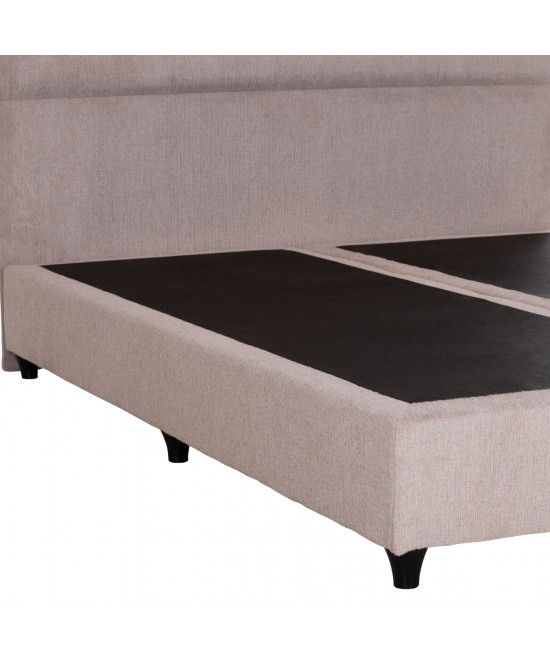 ΚΡΕΒΑΤΙ ΔΙΠΛΟ MALENA HM638.32 ΜΠΕΖ ΥΦΑΣΜΑ- ΓΙΑ ΣΤΡΩΜΑ 150x200εκ.