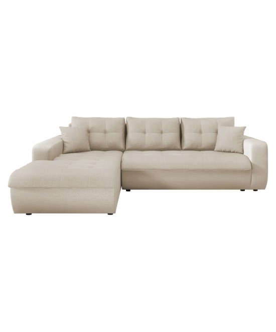 ΚΑΝΑΠΕΣ ΚΡΕΒΑΤΙ ΑΡΙΣΤΕΡΗ ΓΩΝΙΑ KANSO HM3338.03L ΜΠΕΖ ΥΦΑΣΜΑ 244x188x80Υεκ