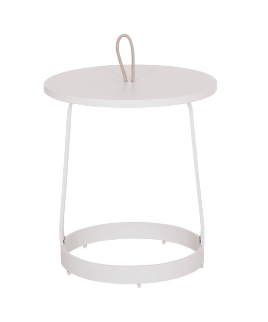 ΤΡΑΠΕΖΙ ΒΟΗΘΗΤΙΚΟ ΕΞ.ΧΩΡΟΥ MINO HM6432.02 ΑΛΟΥΜΙΝΙΟ ΛΕΥΚΟ & ΣΧΟΙΝΙ ΜΠΕΖ Φ47x53Υεκ