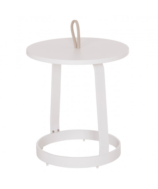 ΤΡΑΠΕΖΙ ΒΟΗΘΗΤΙΚΟ ΕΞ.ΧΩΡΟΥ MINO HM6432.02 ΑΛΟΥΜΙΝΙΟ ΛΕΥΚΟ & ΣΧΟΙΝΙ ΜΠΕΖ Φ47x53Υεκ