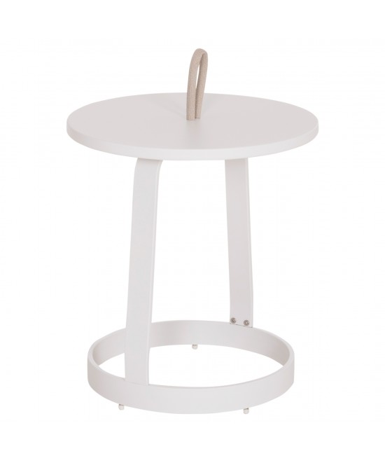 ΤΡΑΠΕΖΙ ΒΟΗΘΗΤΙΚΟ ΕΞ.ΧΩΡΟΥ MINO HM6432.02 ΑΛΟΥΜΙΝΙΟ ΛΕΥΚΟ & ΣΧΟΙΝΙ ΜΠΕΖ Φ47x53Υεκ