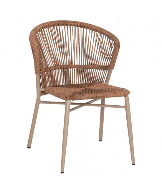 ΚΑΡΕΚΛΑ ΑΛΟΥΜΙΝΙΟΥ LYNN HM6267.03 ΚΑΠΟΥΤΣΙΝΟ ΣΚΕΛΕΤΟΣ-P.E.RATTAN ΦΥΣΙΚΟ 57x62x78Υεκ