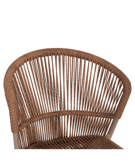 ΚΑΡΕΚΛΑ ΑΛΟΥΜΙΝΙΟΥ LYNN HM6267.03 ΚΑΠΟΥΤΣΙΝΟ ΣΚΕΛΕΤΟΣ-P.E.RATTAN ΦΥΣΙΚΟ 57x62x78Υεκ