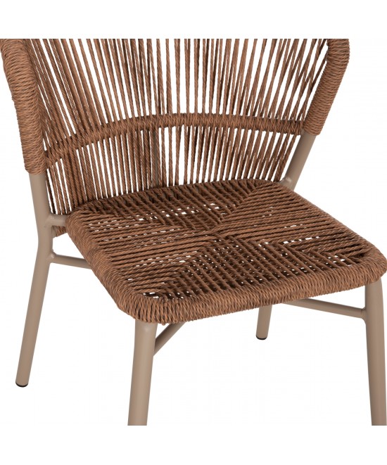 ΚΑΡΕΚΛΑ ΑΛΟΥΜΙΝΙΟΥ LYNN HM6267.03 ΚΑΠΟΥΤΣΙΝΟ ΣΚΕΛΕΤΟΣ-P.E.RATTAN ΦΥΣΙΚΟ 57x62x78Υεκ