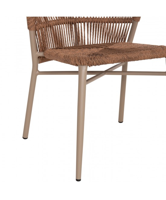 ΚΑΡΕΚΛΑ ΑΛΟΥΜΙΝΙΟΥ LYNN HM6267.03 ΚΑΠΟΥΤΣΙΝΟ ΣΚΕΛΕΤΟΣ-P.E.RATTAN ΦΥΣΙΚΟ 57x62x78Υεκ