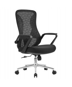 ΚΑΡΕΚΛΑ ΓΡΑΦΕΙΟΥ DECIFER HM1212.01 ΜΑΥΡO MESH-ΒΑΣΗ ΧΡΩΜΙΟΥ 61x60x110Υεκ.