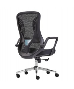 ΚΑΡΕΚΛΑ ΓΡΑΦΕΙΟΥ DECIFER HM1212.01 ΜΑΥΡO MESH-ΒΑΣΗ ΧΡΩΜΙΟΥ 61x60x110Υεκ.