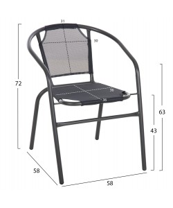 ΣΕΤ ΕΞΩΤ. ΧΩΡΟΥ 3ΤΜΧ HM10711.01 ΓΚΡΙ ΜΕΤΑΛΛΟ-ΓΥΑΛΙ ΑΣΦΑΛΕΙΑΣ-ΓΚΡΙ TEXTILENE