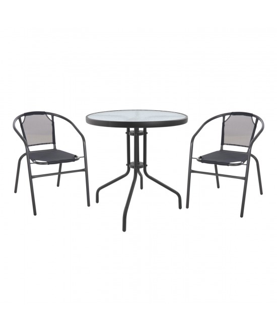 ΣΕΤ ΕΞΩΤ. ΧΩΡΟΥ 3ΤΜΧ HM10711.01 ΓΚΡΙ ΜΕΤΑΛΛΟ-ΓΥΑΛΙ ΑΣΦΑΛΕΙΑΣ-ΓΚΡΙ TEXTILENE