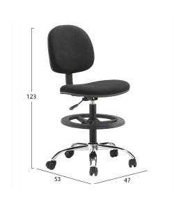 ΣΚΑΜΠΟ ΜΕ ΥΠΟΠΟΔΙΟ DROMEN HM1210.01 ΜΑΥΡΟ ΥΦΑΣΜΑ-ΒΑΣΗ ΧΡΩΜΙΟΥ 48x60x130Υεκ