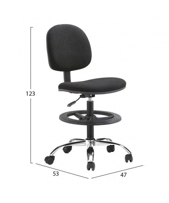 ΣΚΑΜΠΟ ΜΕ ΥΠΟΠΟΔΙΟ DROMEN HM1210.01 ΜΑΥΡΟ ΥΦΑΣΜΑ-ΒΑΣΗ ΧΡΩΜΙΟΥ 48x60x130Υεκ