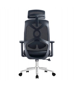 ΚΑΡΕΚΛΑ ΓΡΑΦΕΙΟΥ FLEXORA HM1213.01 ΜΑΥΡO MESH-ΒΑΣΗ ΧΡΩΜΙΟΥ 60x63x125Υεκ