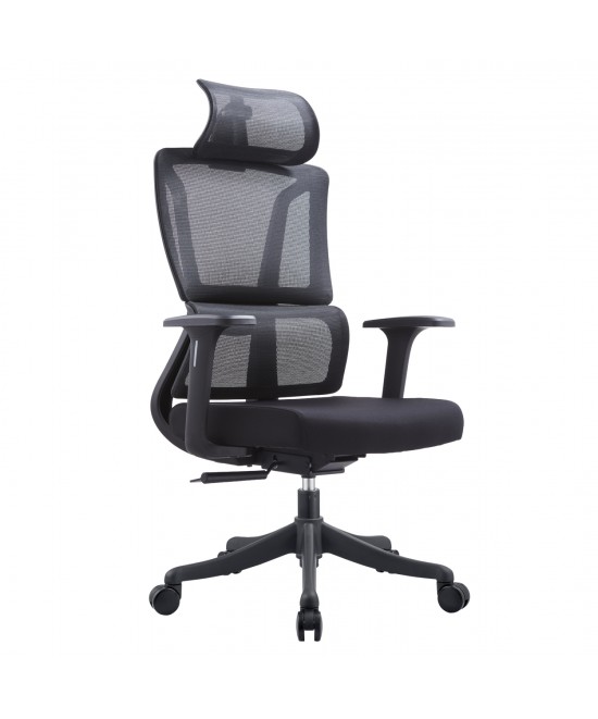 ΚΑΡΕΚΛΑ ΓΡΑΦΕΙΟΥ NOVUS HM1214.01 ΜΑΥΡO MESH--ΜΑΥΡΗ ΒΑΣΗ 72x67x125Υεκ