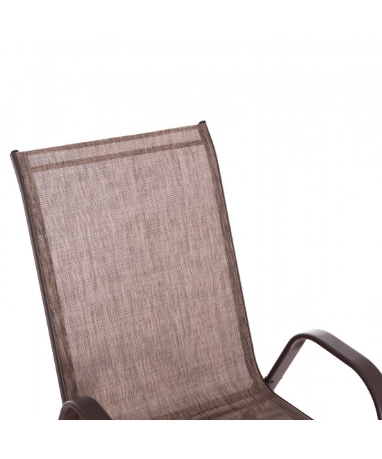 ΣΕΤ ΤΡΑΠΕΖΑΡΙΑΣ 5ΤΜΧ BRAVO HM10731.02--4 ΚΑΡΕΚΛΕΣ & ΤΡΑΠΕΖΙ 120x70εκ ΚΑΦΕ