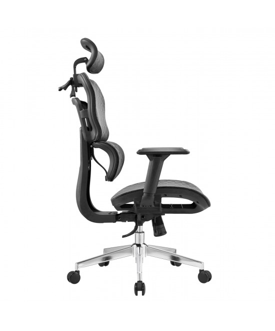 ΚΑΡΕΚΛΑ ΓΡΑΦΕΙΟΥ MODEN HM1215.01 ΜΑΥΡO MESH--ΒΑΣΗ ΧΡΩΜΙΟΥ 68x69x126Υεκ