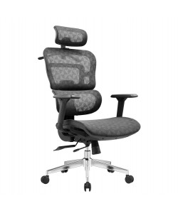 ΚΑΡΕΚΛΑ ΓΡΑΦΕΙΟΥ MODEN HM1215.01 ΜΑΥΡO MESH--ΒΑΣΗ ΧΡΩΜΙΟΥ 68x69x126Υεκ