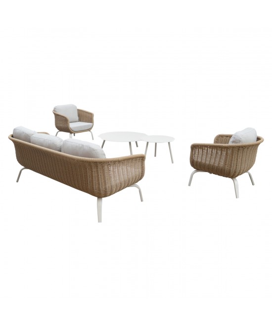 ΣΕΤ ΣΑΛΟΝΙ 5ΤΜΧ STERN HM6555.02 ΑΝΟΙΧΤΟ ΜΠΕΖ ΑΛΟΥΜΙΝΙΟ & OLEFIN--TWIST WICKER ΦΥΣΙΚΟ