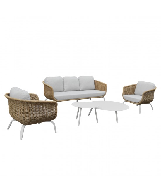 ΣΕΤ ΣΑΛΟΝΙ 5ΤΜΧ STERN HM6555.02 ΑΝΟΙΧΤΟ ΜΠΕΖ ΑΛΟΥΜΙΝΙΟ & OLEFIN--TWIST WICKER ΦΥΣΙΚΟ