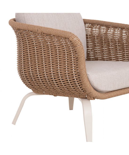 ΣΕΤ ΣΑΛΟΝΙ 5ΤΜΧ STERN HM6555.02 ΑΝΟΙΧΤΟ ΜΠΕΖ ΑΛΟΥΜΙΝΙΟ & OLEFIN--TWIST WICKER ΦΥΣΙΚΟ