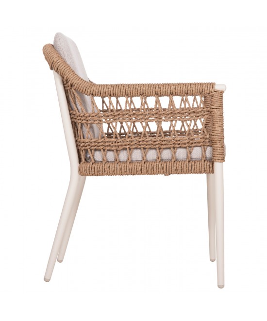 ΠΟΛΥΘΡΟΝΑ BOXER HM6556.02 ΑΛΟΥΜΙΝΙΟ & OLEFIN ΜΠΕΖ-TWIST WICKER 58x60x80Yεκ