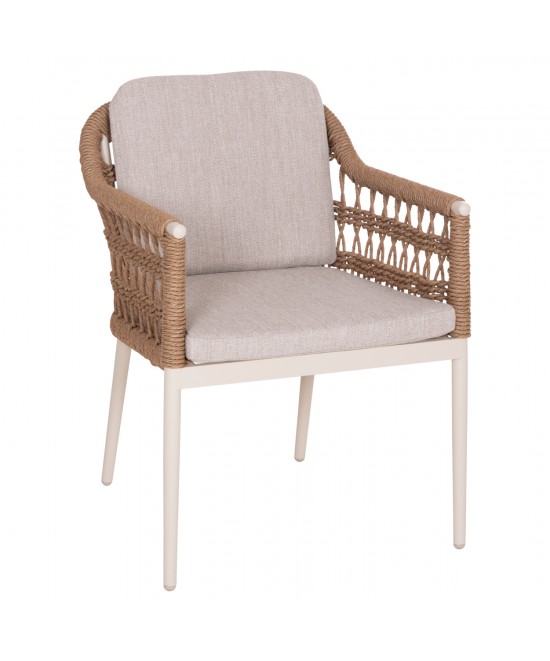 ΠΟΛΥΘΡΟΝΑ BOXER HM6556.02 ΑΛΟΥΜΙΝΙΟ & OLEFIN ΜΠΕΖ-TWIST WICKER 58x60x80Yεκ